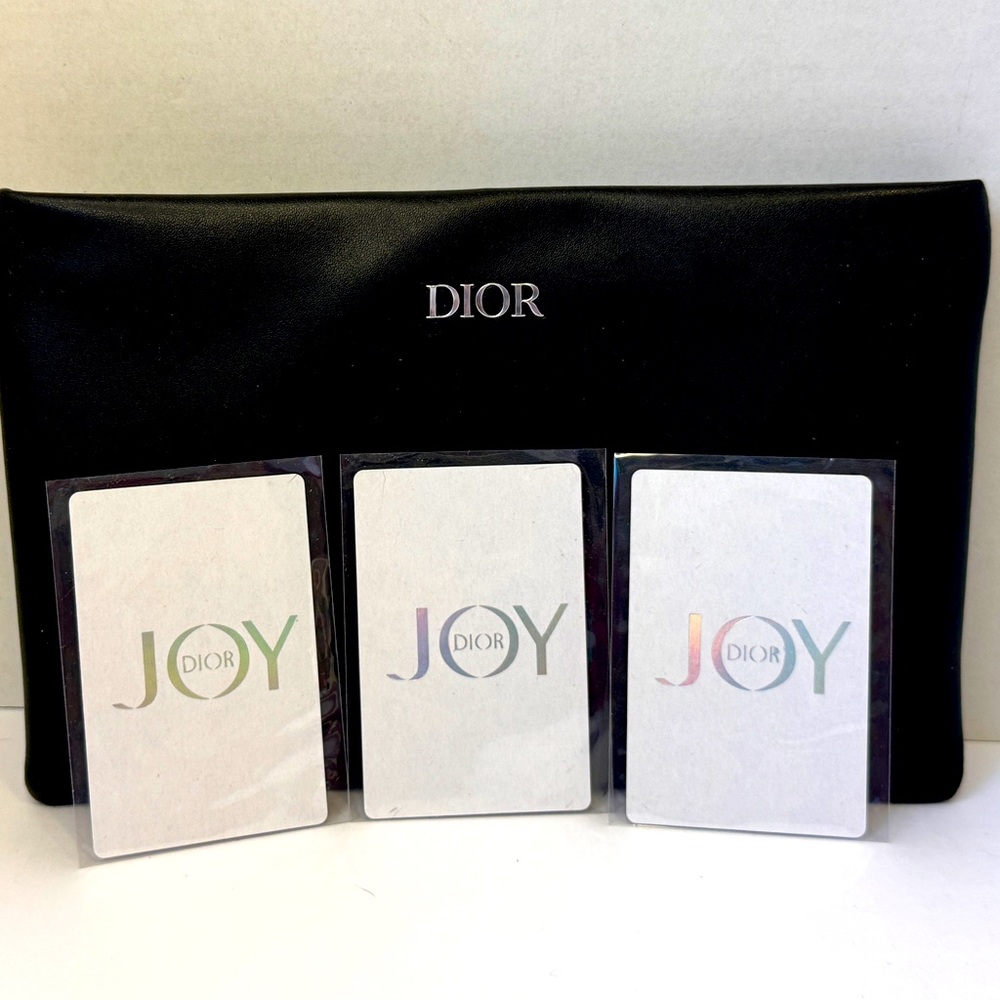 Christian Dior Parfums Black Pouch with Dior Joy Cards. Unisex. NWOT